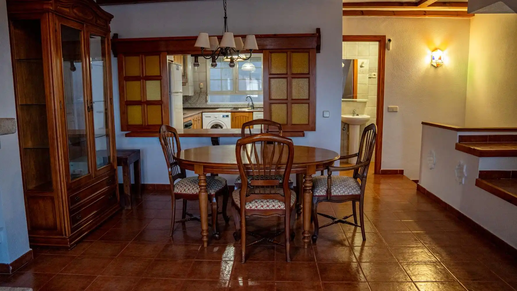 Esszimmer von Einfamilien-Reihenhaus zur Miete in Miraflores de la Sierra mit Heizung, Möbliert und Balkon