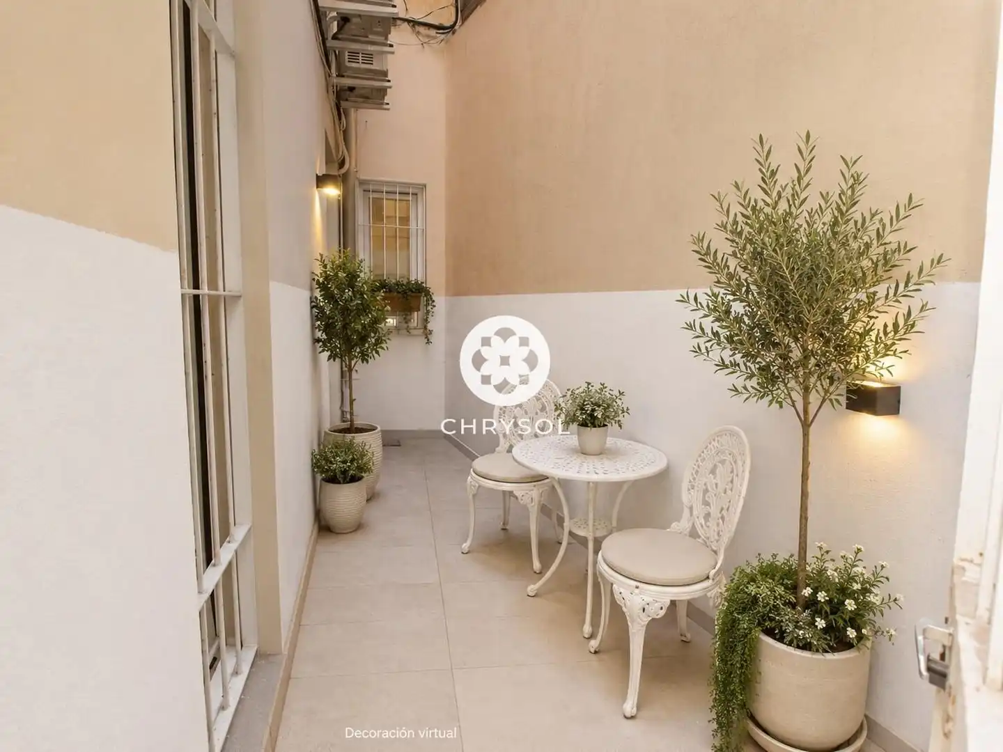 Terrasse von Erdgeschoss zum Verkauf in Barcelona mit Klimaanlage und Heizung