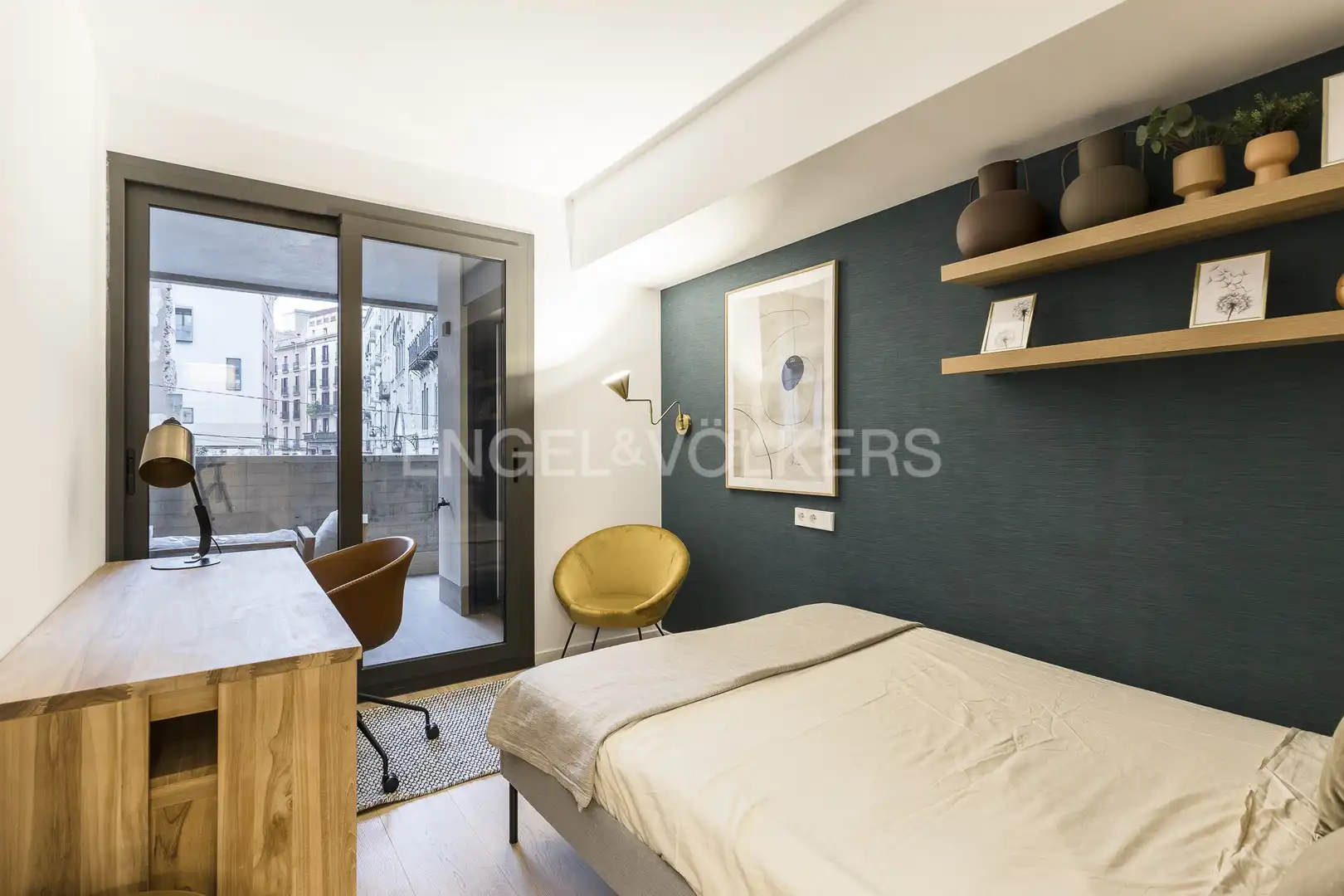 Schlafzimmer von Wohnung zur Miete in Barcelona mit Klimaanlage, Heizung und Parkett