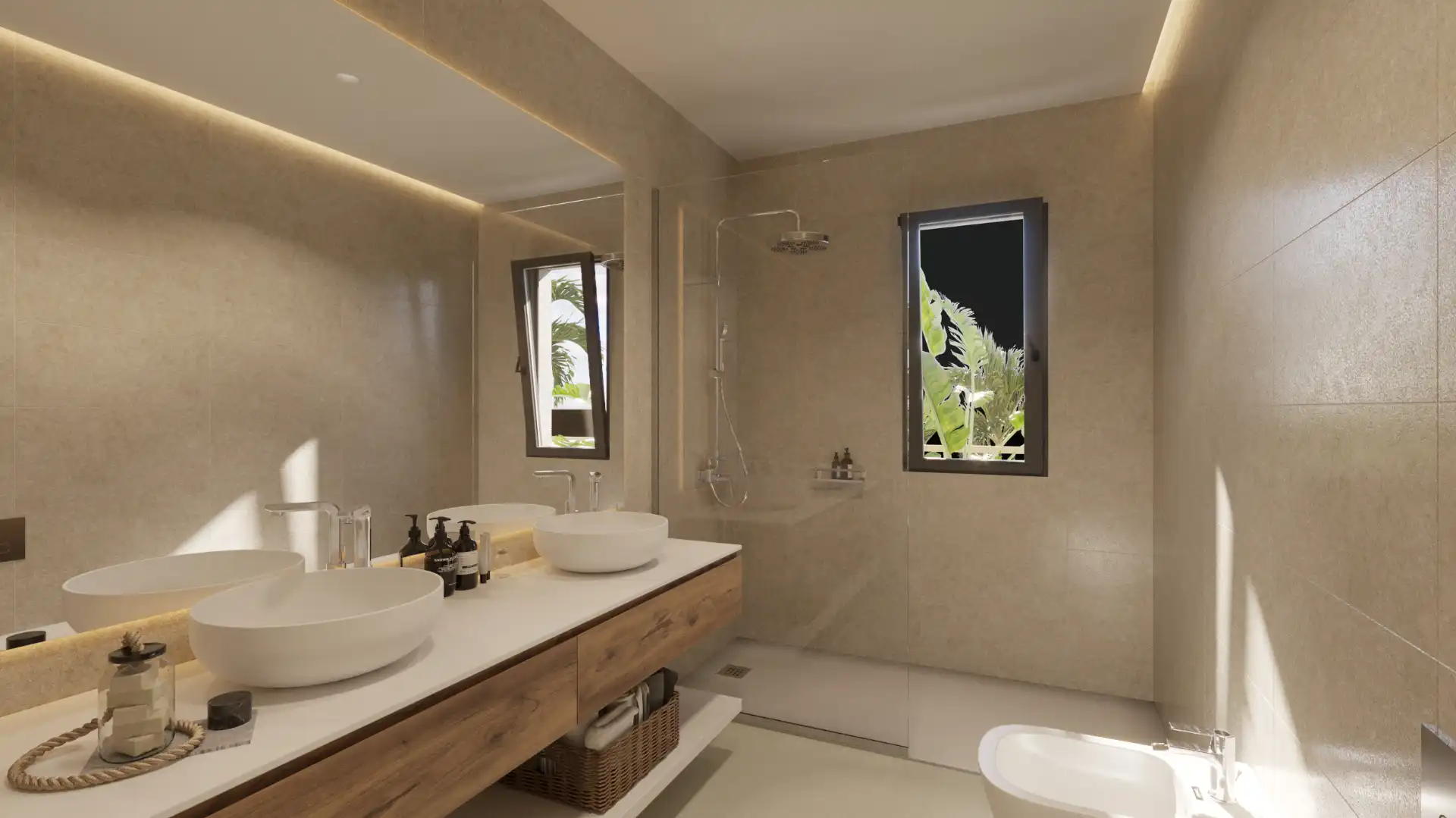 Badezimmer von Maisonette zum Verkauf in San Miguel de Abona mit Klimaanlage, Privatgarten und Terrasse