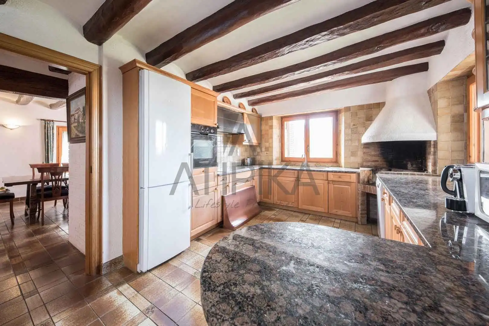 Cuina de Finca rústica en venda en Puigdàlber amb Aire condicionat, Calefacció i Terrassa