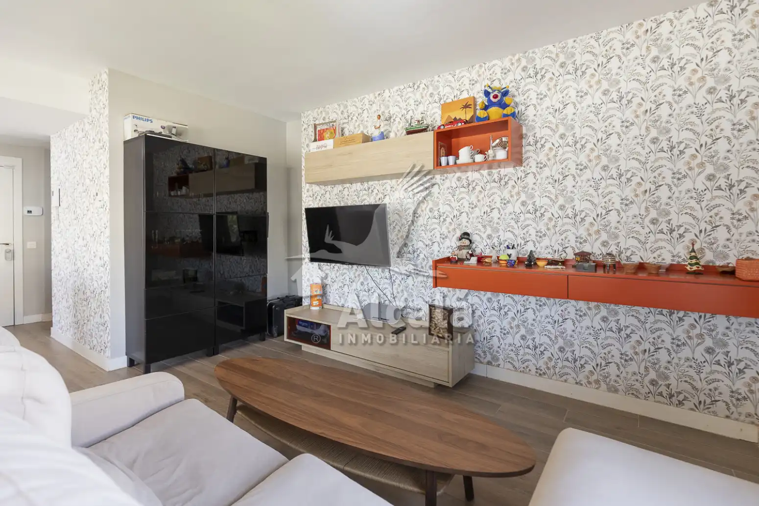 Sala d'estar de Àtic en venda en Rivas-Vaciamadrid amb Aire condicionat, Calefacció i Jardí privat