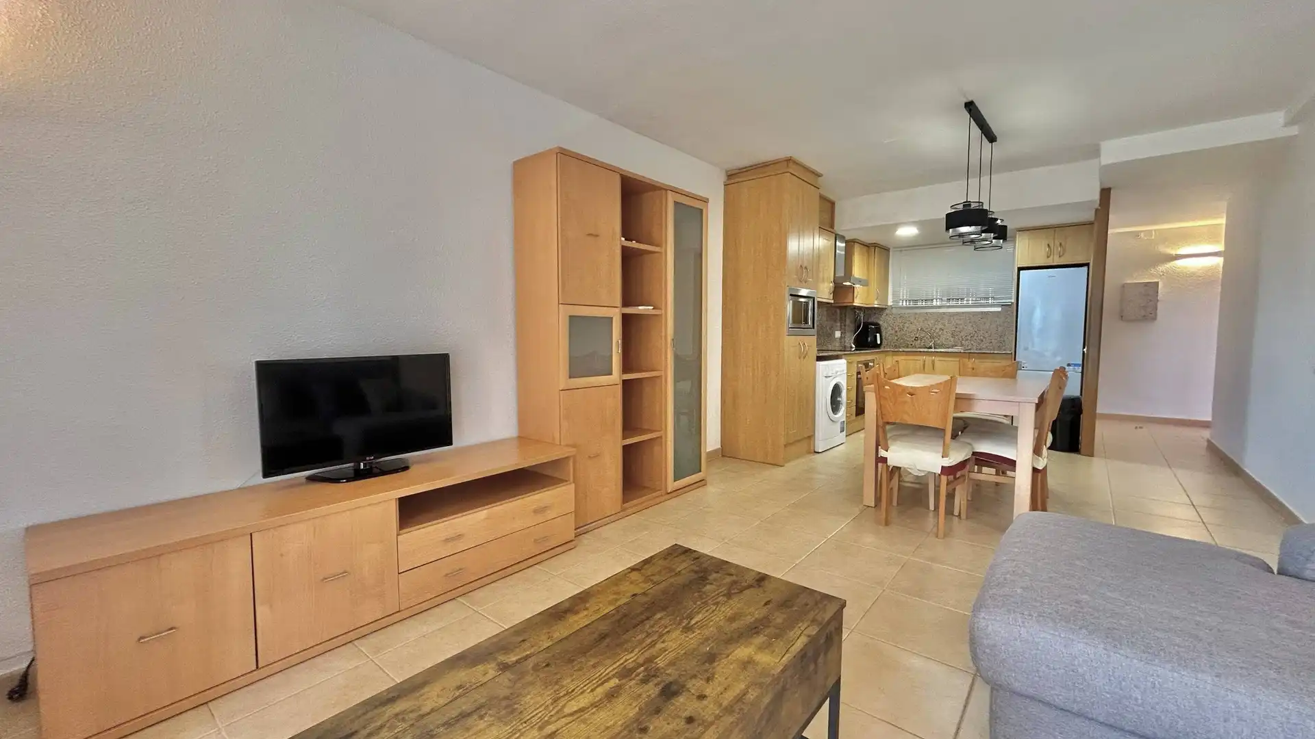 Living room of Apartments for rent in La Pobla de Farnals  with Air Conditioner, Parquet flooring and Terrace