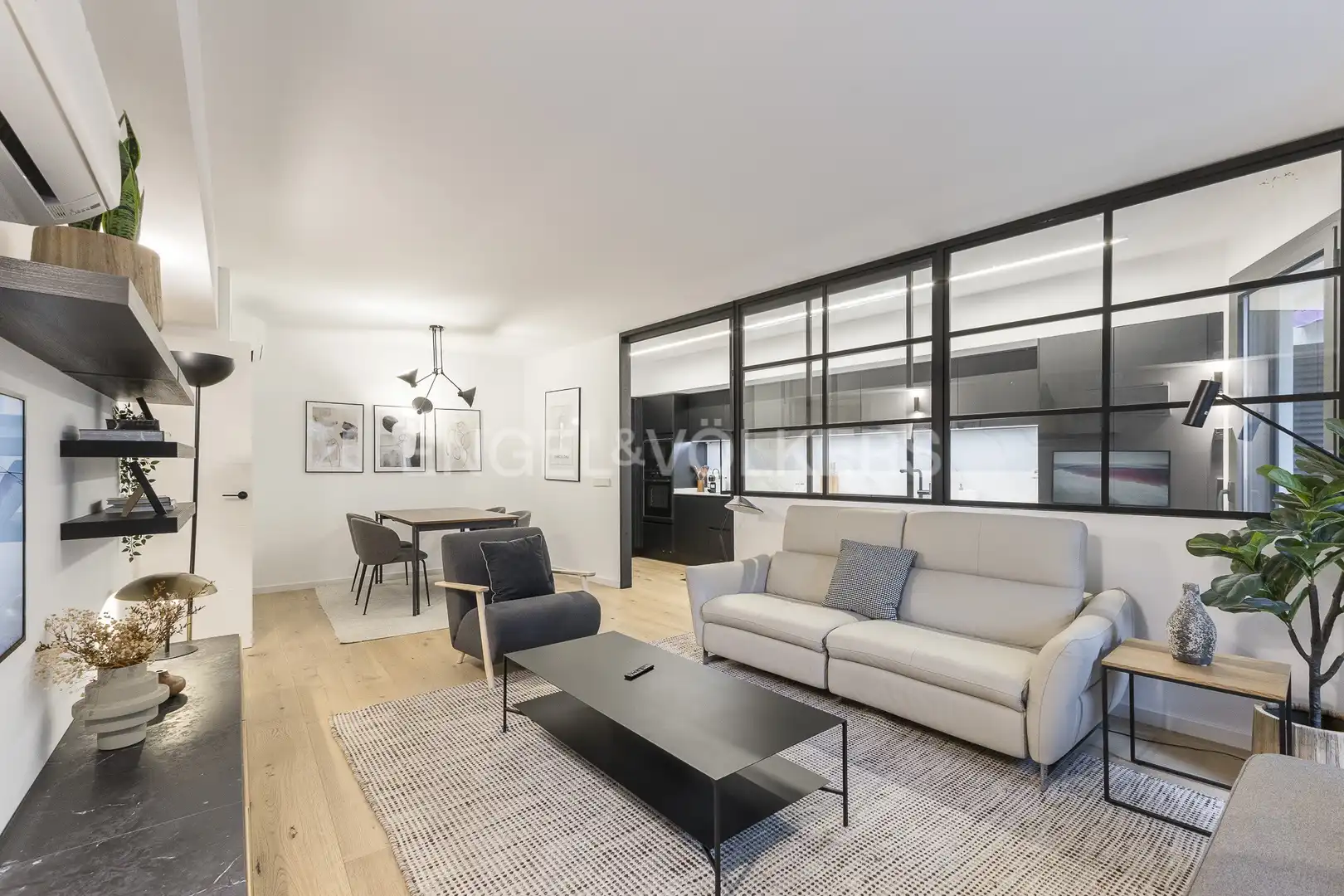 Wohnzimmer von Wohnung zur Miete in Barcelona mit Klimaanlage, Heizung und Parkett
