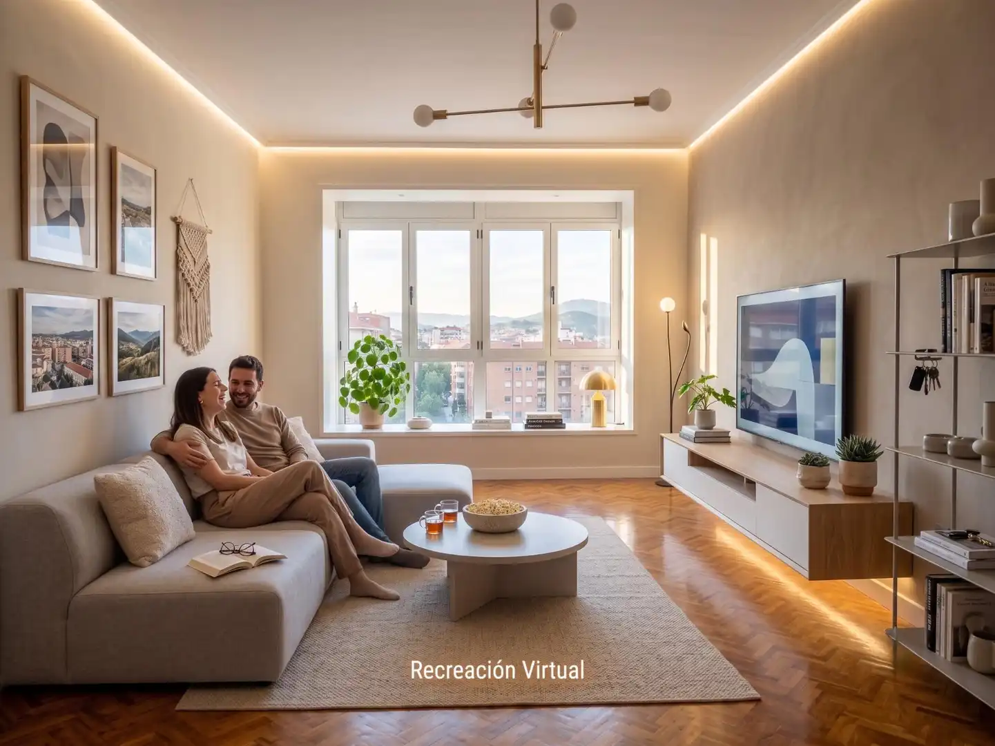 Living room of Flat for sale in Ourense Capital   with Parquet flooring, Terrace and Storage room