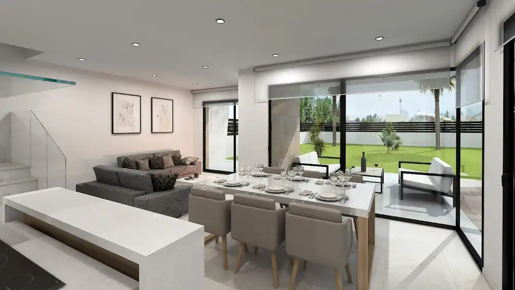 Sala d'estar de Casa o xalet en venda en Sant Joan d'Alacant amb Aire condicionat, Calefacció i Jardí privat