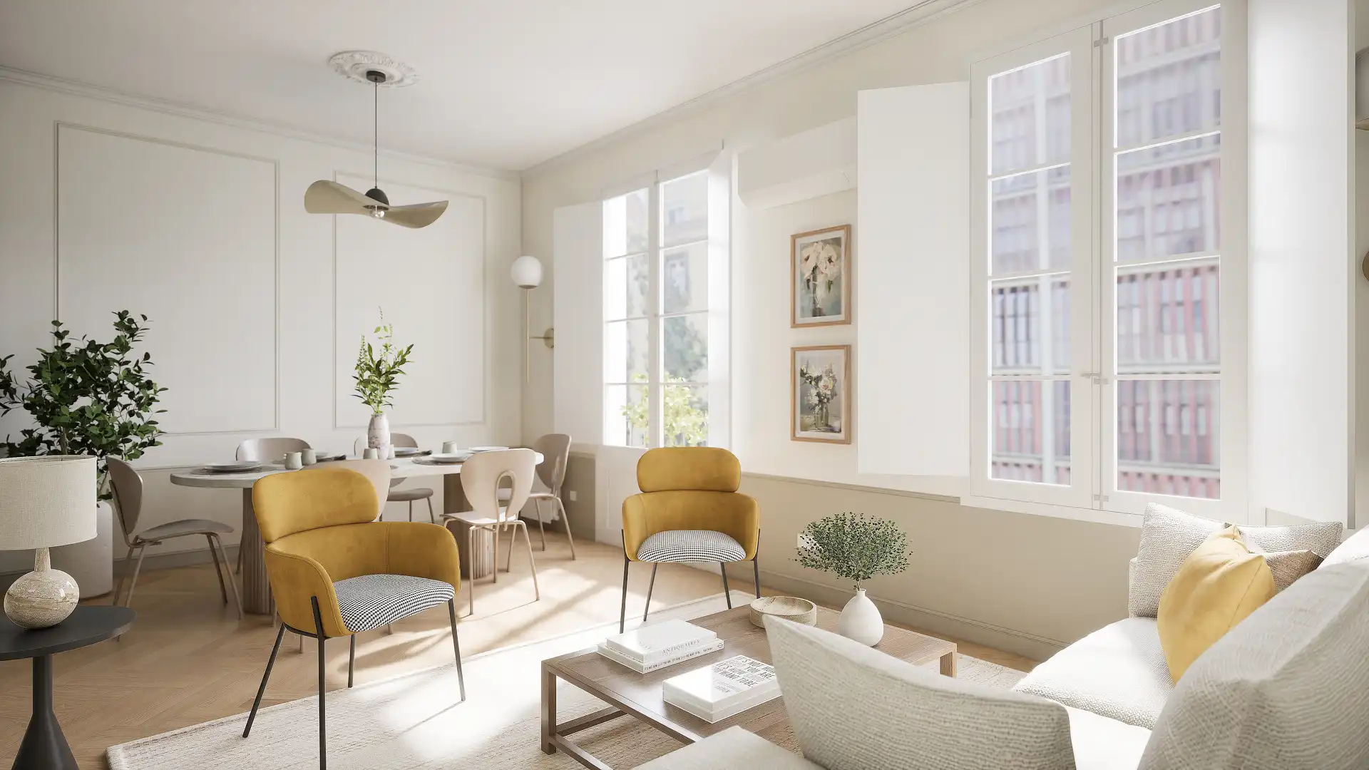Wohnzimmer von Wohnungen zur Miete in Barcelona mit Klimaanlage, Heizung und Parkett