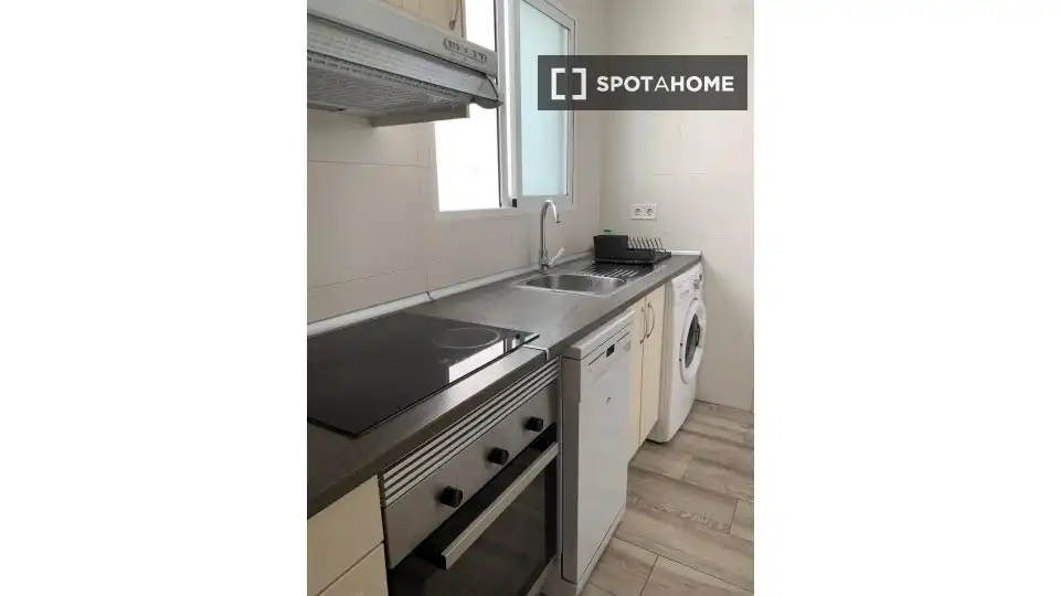 Kitchen of Apartments for share in Valencia  with Air Conditioner, Terrace and Furnished