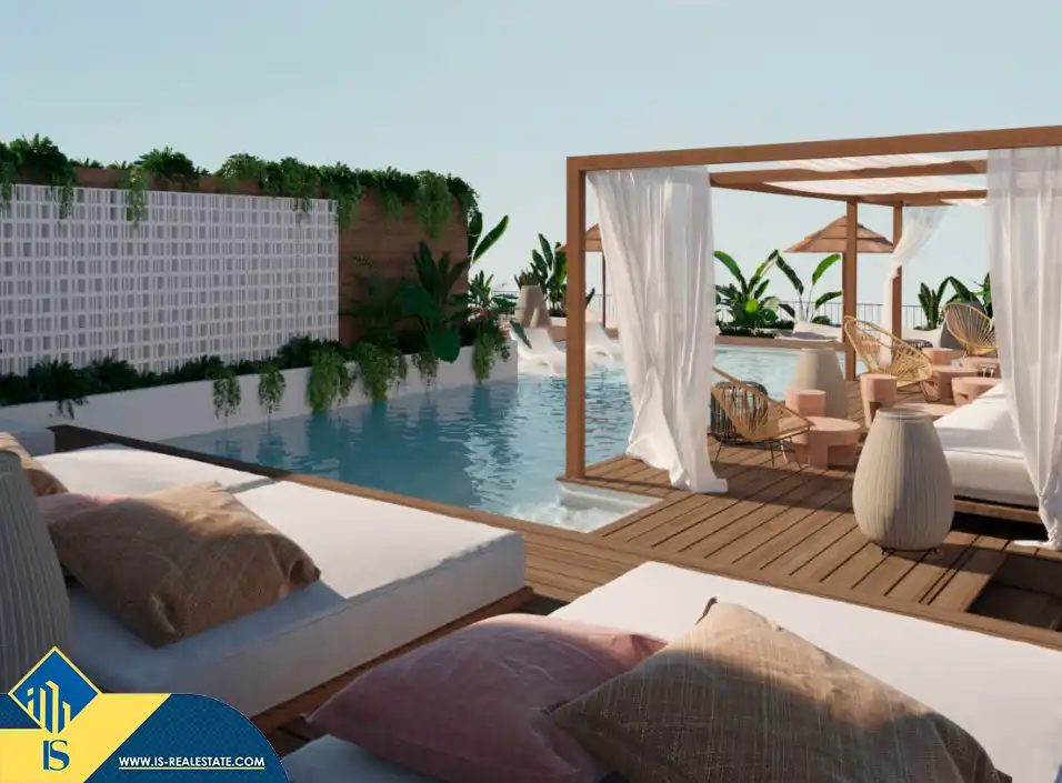 Terrassa de Apartament en venda en Santa Eulària des Riu amb Terrassa, Moblat i Piscina comunitària