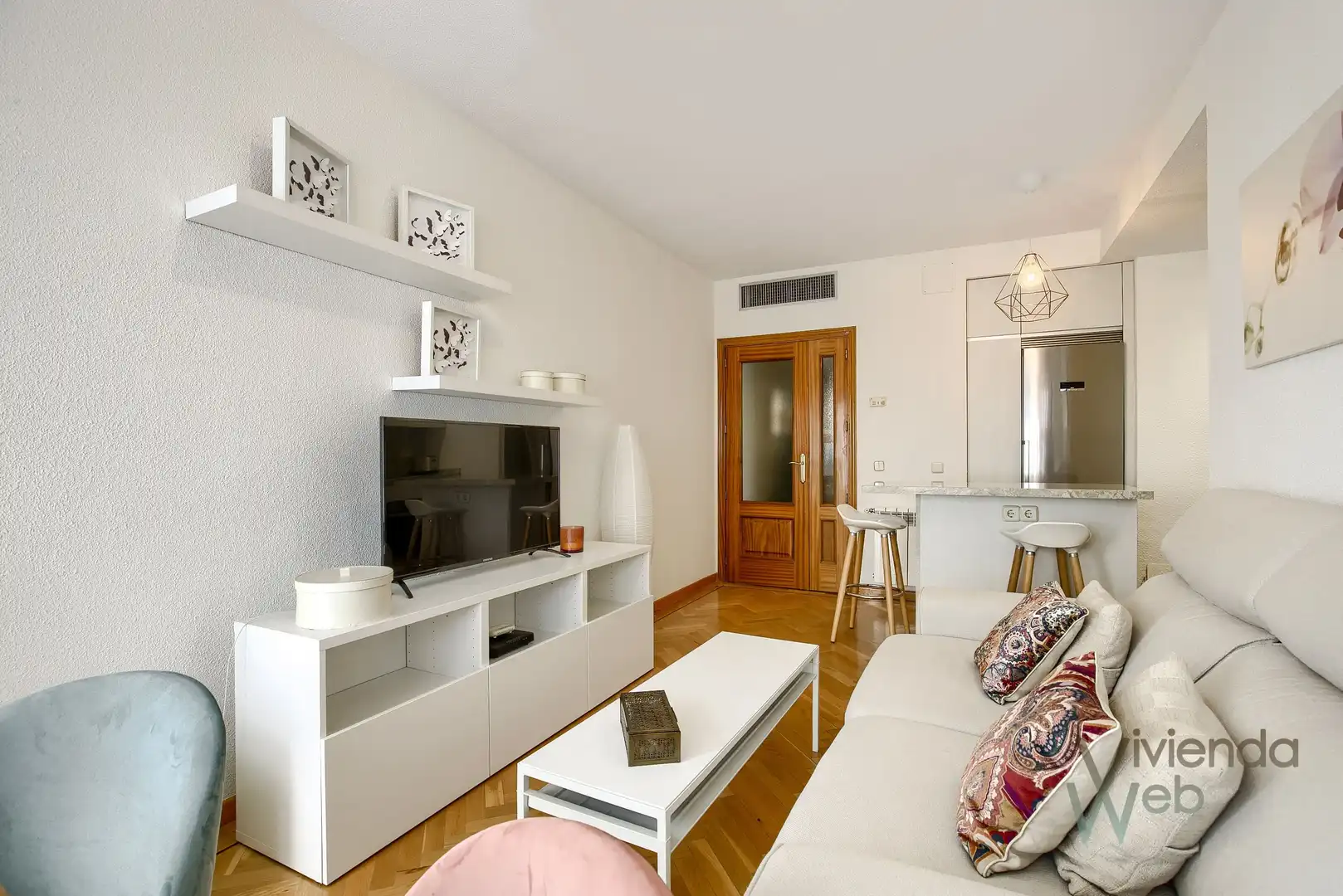 Wohnzimmer von Wohnungen zur Miete in Madrid mit Klimaanlage, Heizung und Privatgarten