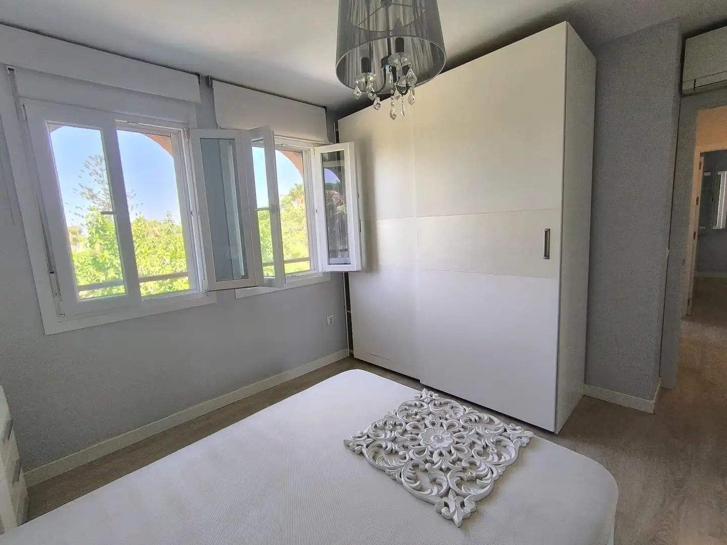 Schlafzimmer von Wohnung zur Miete in Málaga mit Klimaanlage, Privatgarten und Terrasse