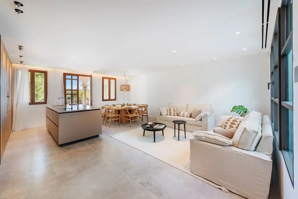 Wohnzimmer von Country house zum Verkauf in Felanitx mit Klimaanlage, Heizung und Terrasse