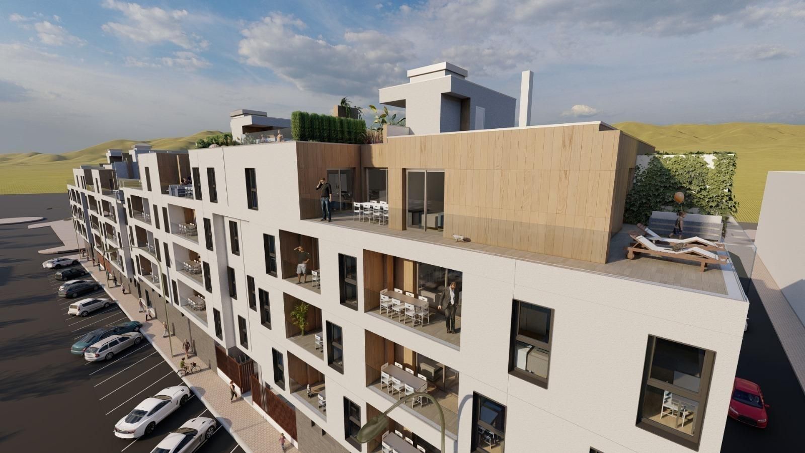 Exterior view of Flat for sale in  Murcia Capital  with Air Conditioner, Storage room and Community pool