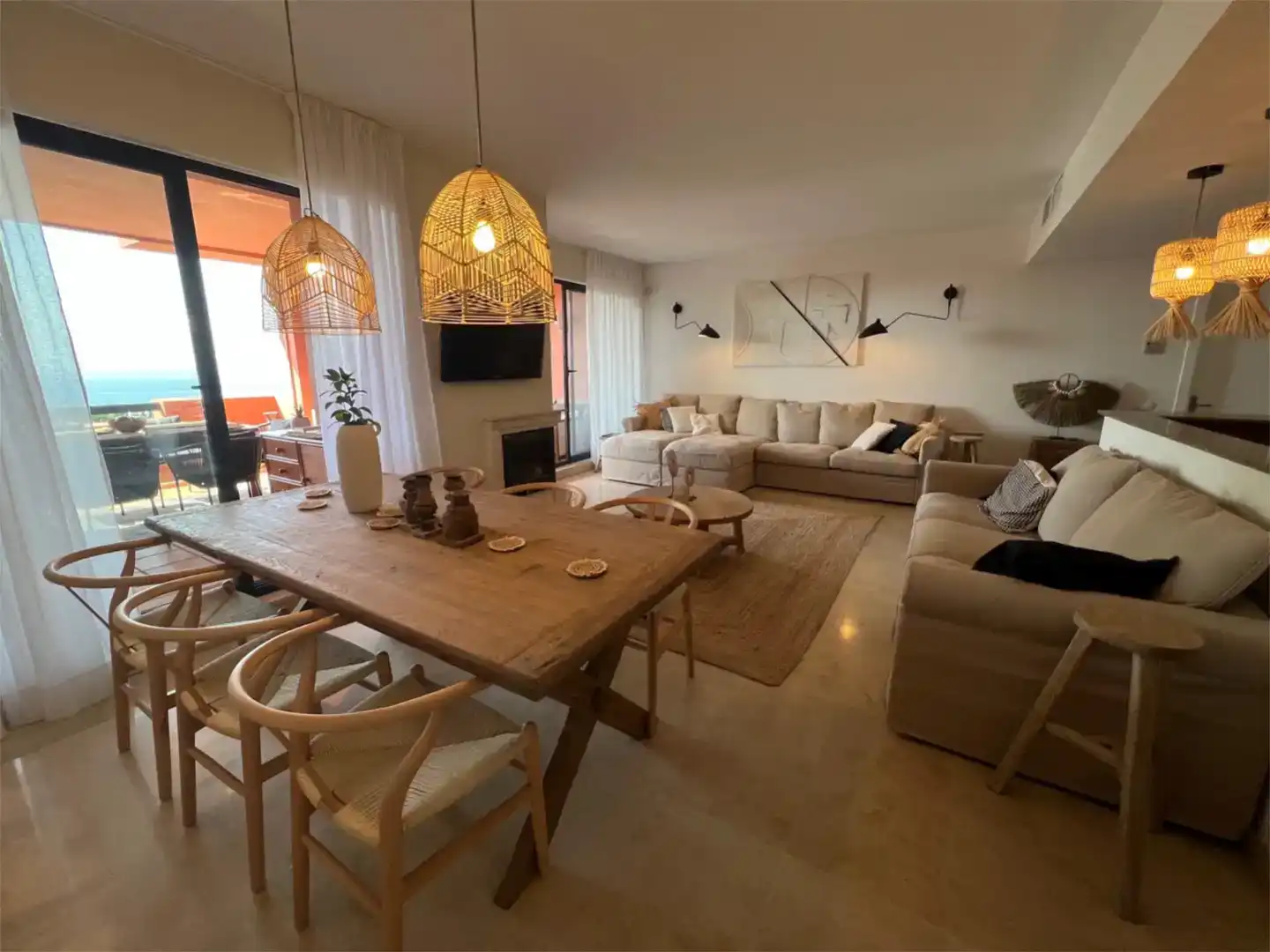 Sala d'estar de Apartament en venda en Mijas amb Aire condicionat i Piscina