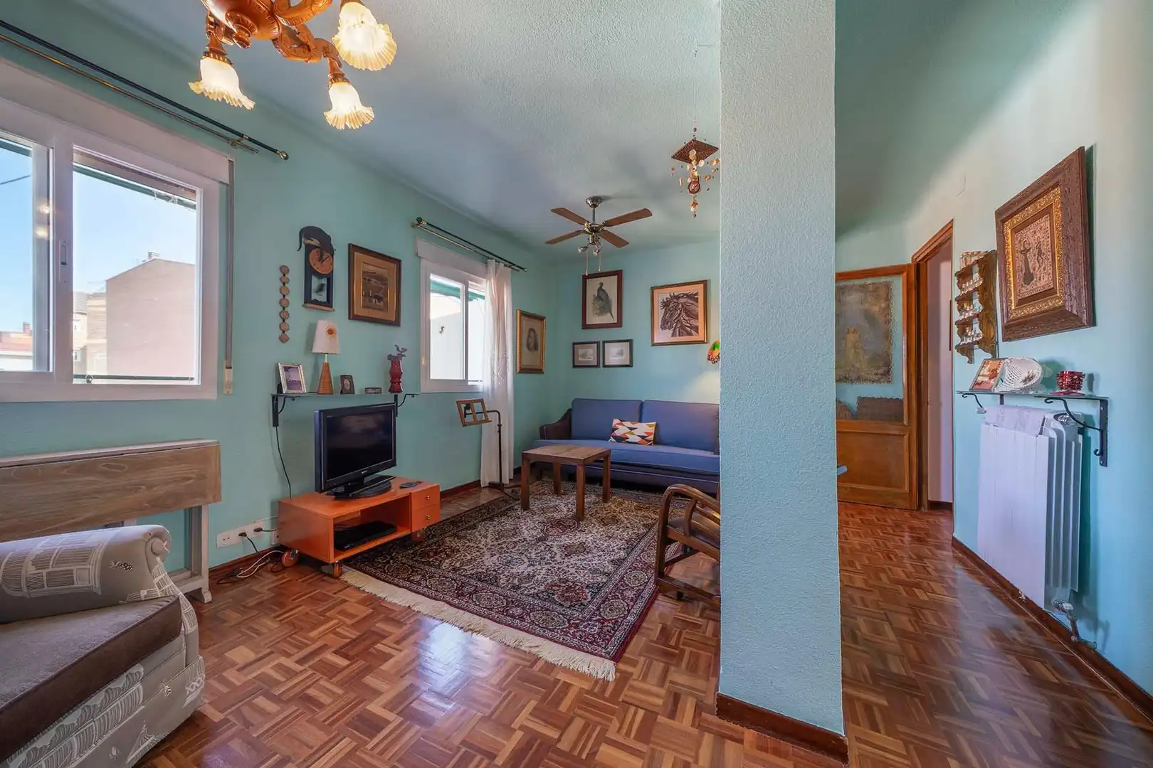 Sala de estar de Piso en venta en Madrid con Calefacción, Parquet y Trastero