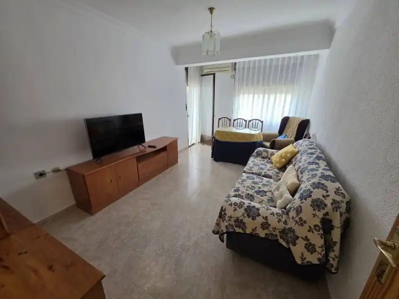Sala d'estar de Pis de lloguer en Plasencia amb Aire condicionat i Jardí privat