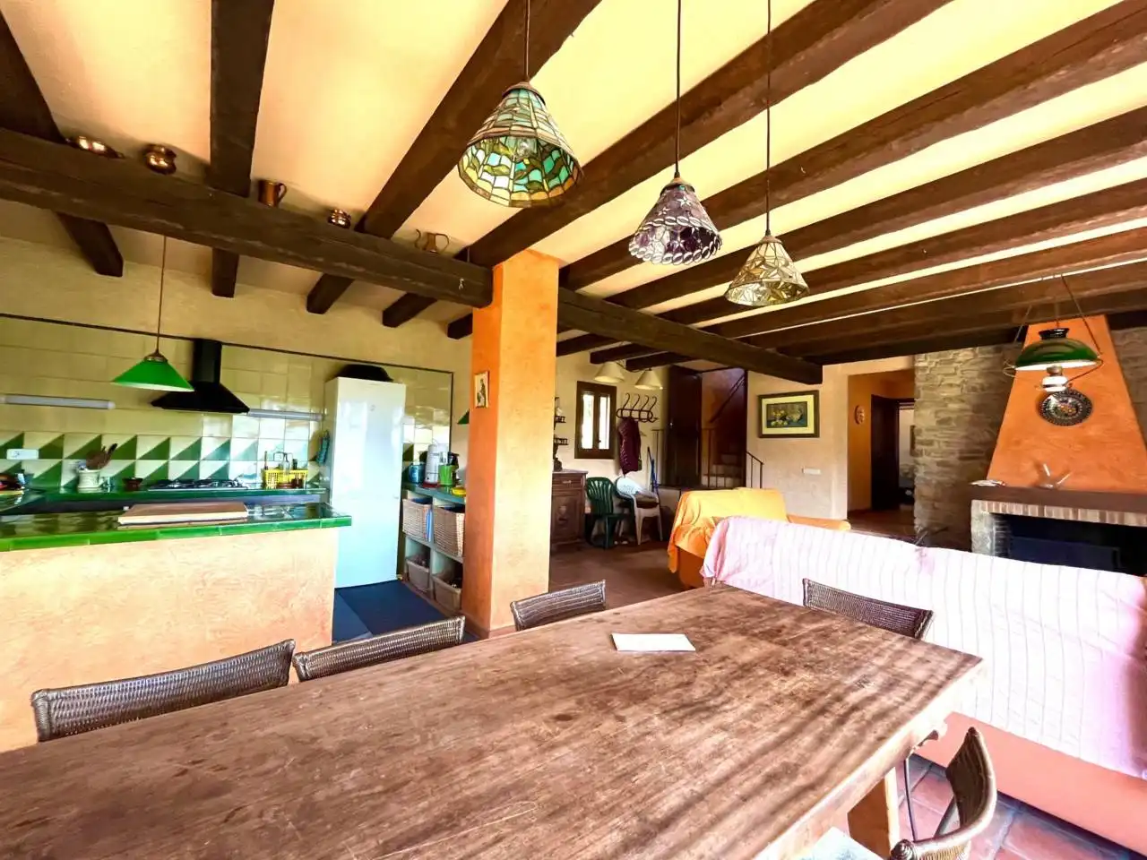 Comedor de Finca rústica en venta en Sant Aniol de Finestres con Calefacción, Jardín privado y Terraza
