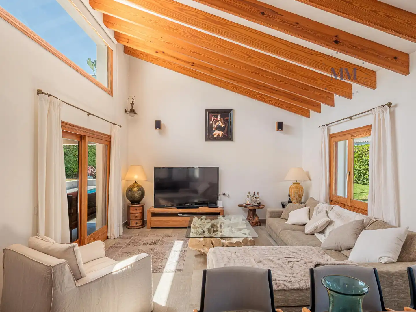 Living room of Houses for sale in Es Castell  with Air Conditioner, Private garden and Terrace