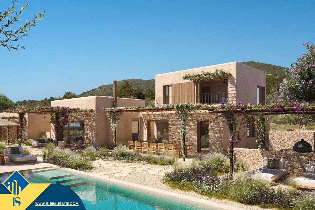 Vista exterior de Casa o xalet en venda en Santa Eulària des Riu amb Terrassa i Piscina