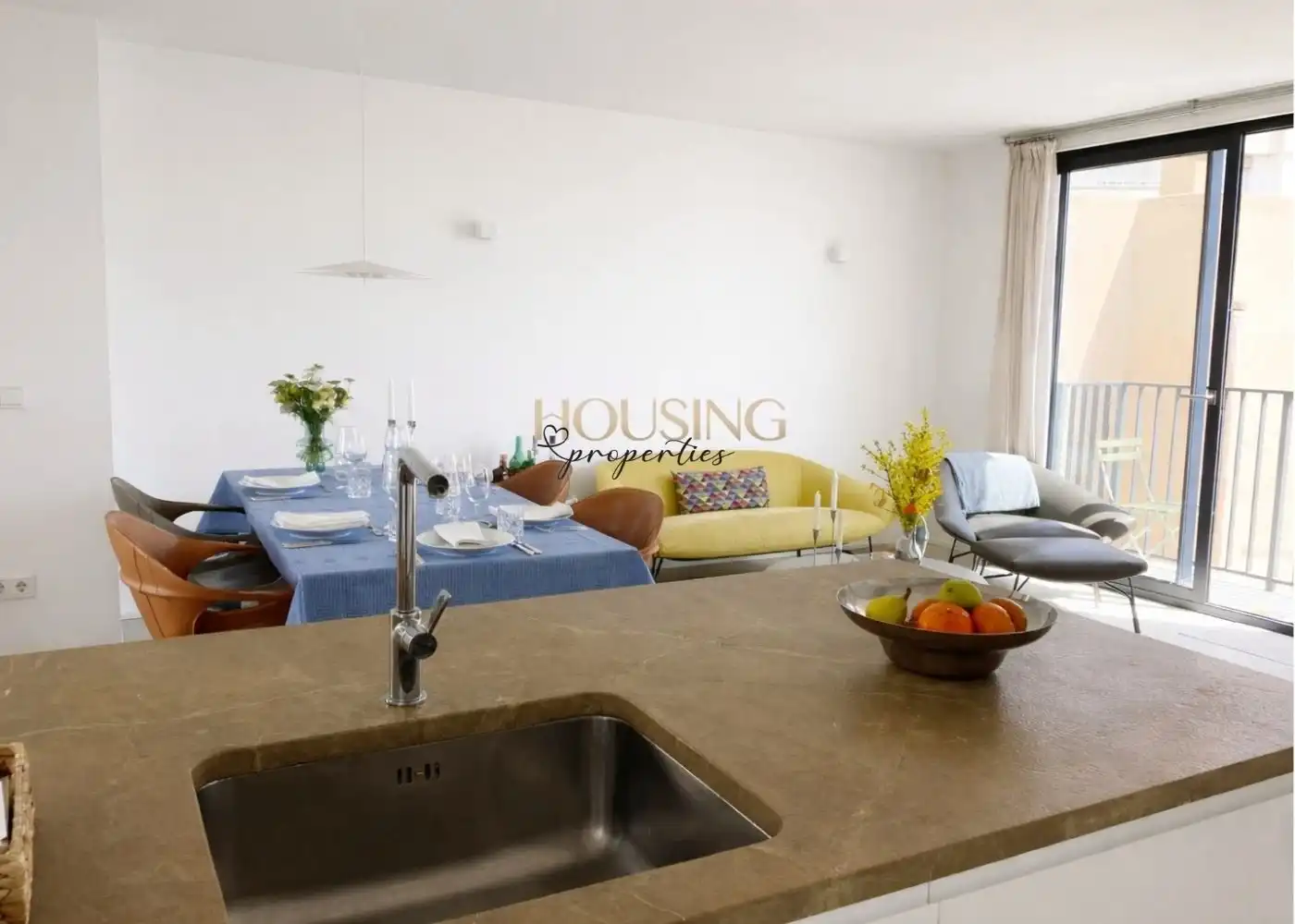 Sala d'estar de Àtic de lloguer en  Palma de Mallorca amb Aire condicionat i Terrassa