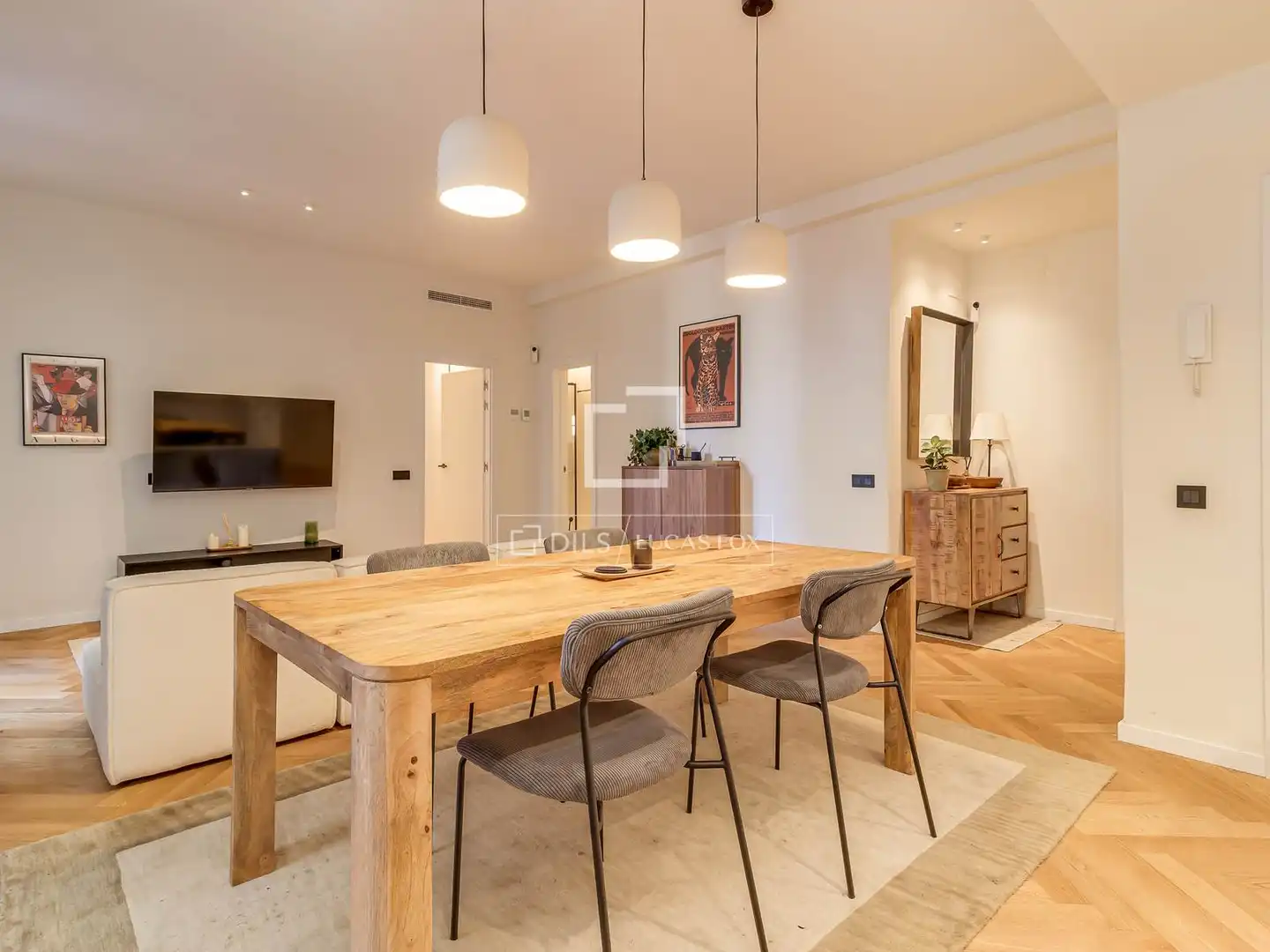 Esszimmer von Wohnung zum Verkauf in Barcelona mit Klimaanlage, Heizung und Parkett