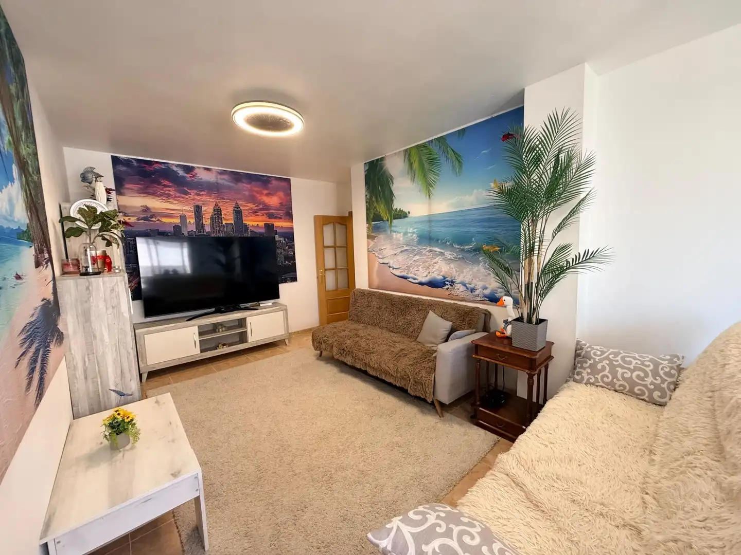 Sala de estar de Piso en venta en Roquetas de Mar con Amueblado