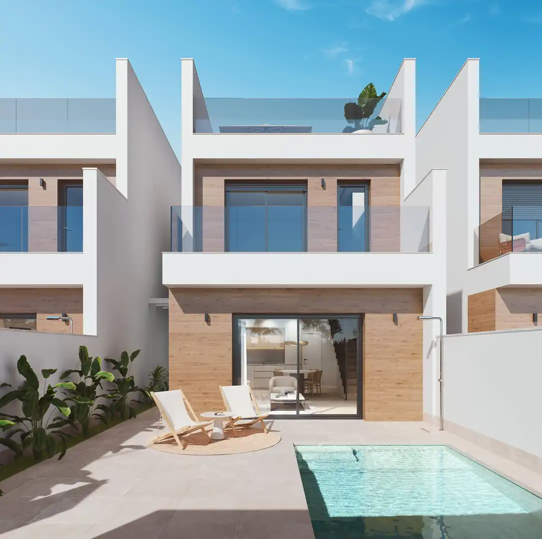 Vista exterior de Casa o chalet en venta en San Pedro del Pinatar con Calefacción, Jardín privado y Terraza