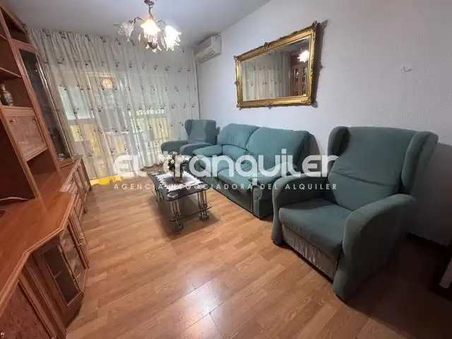 Wohnzimmer von Wohnung zur Miete in Madrid mit Klimaanlage, Terrasse und Möbliert