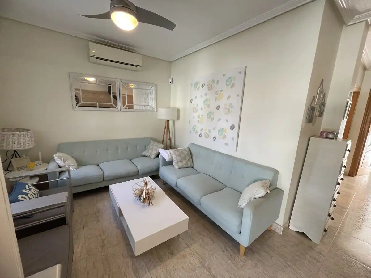 Sala d'estar de Casa o xalet en venda en Pilar de la Horadada amb Aire condicionat, Jardí privat i Terrassa