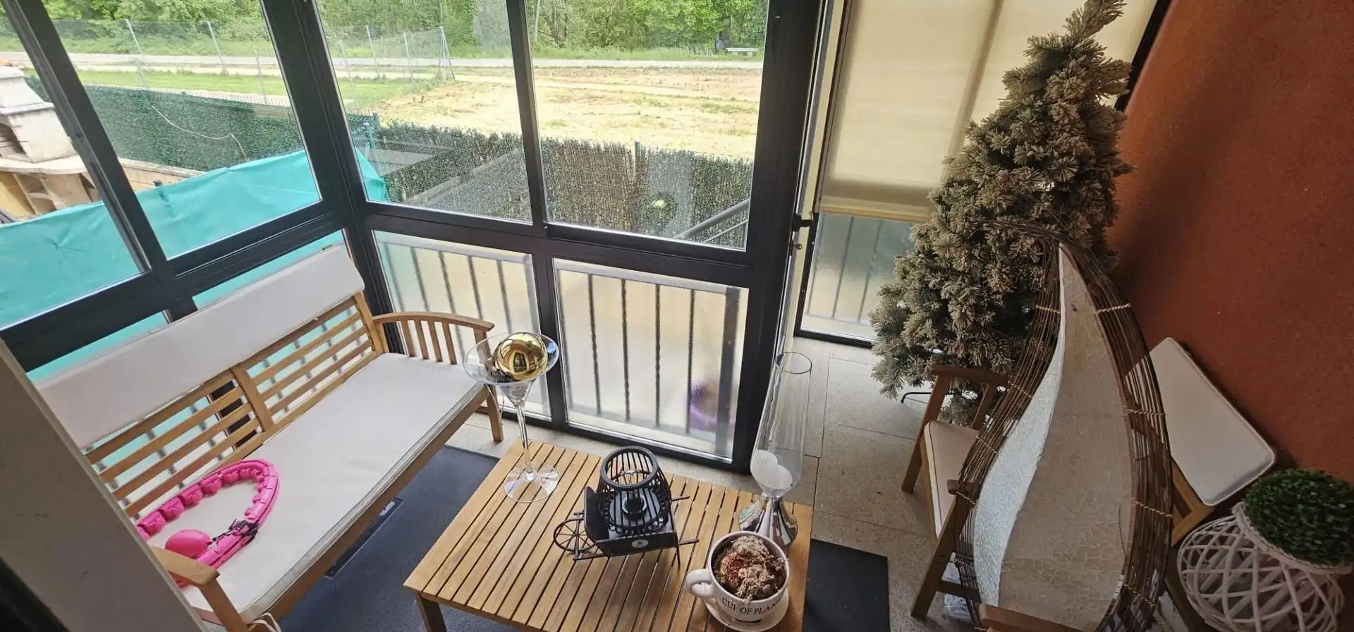 Terrasse von Einfamilien-Reihenhaus zum Verkauf in Villaquilambre mit Heizung, Privatgarten und Parkett