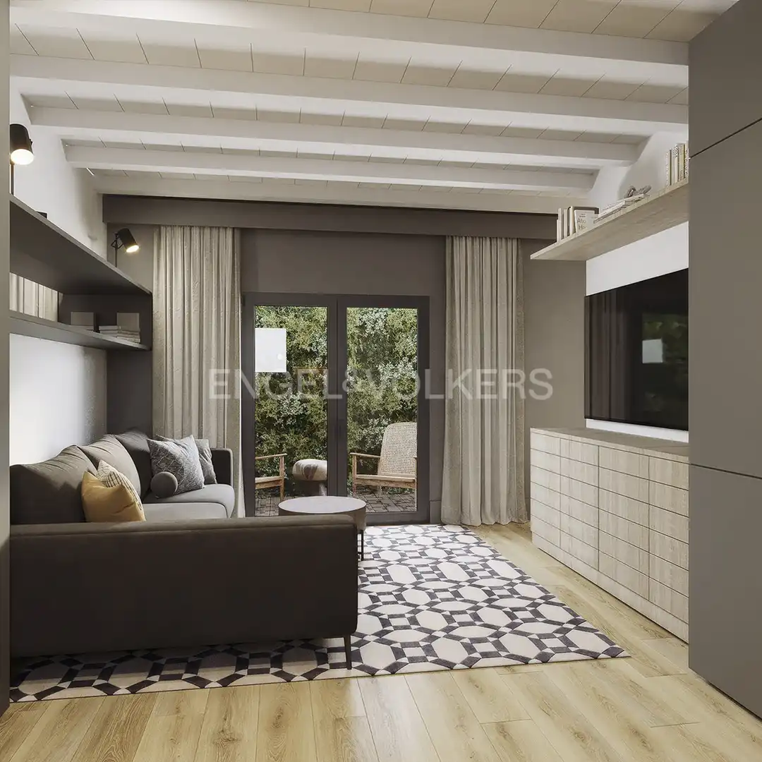 Wohnzimmer von Wohnung zum Verkauf in Barcelona mit Klimaanlage, Heizung und Parkett