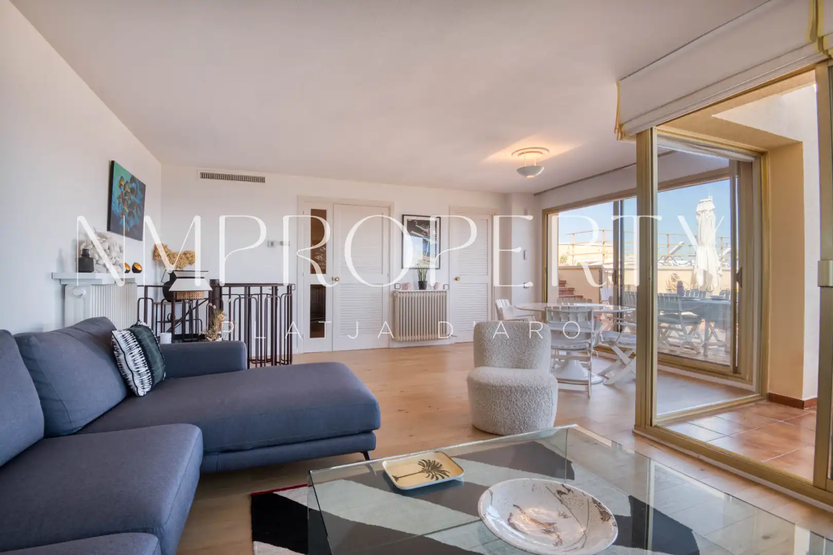 Sala de estar de Ático de alquiler en Sant Feliu de Guíxols con Aire acondicionado, Terraza y Piscina