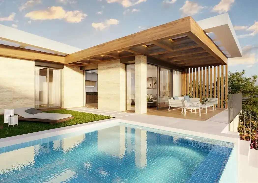 Schwimmbecken von Haus oder Chalet zum Verkauf in Polop mit Klimaanlage, Heizung und Privatgarten