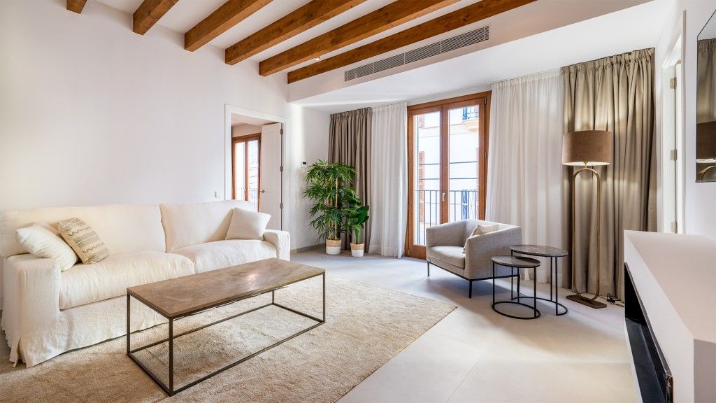 Living room of Attic for sale in  Palma de Mallorca  with Air Conditioner, Terrace and Furnished
