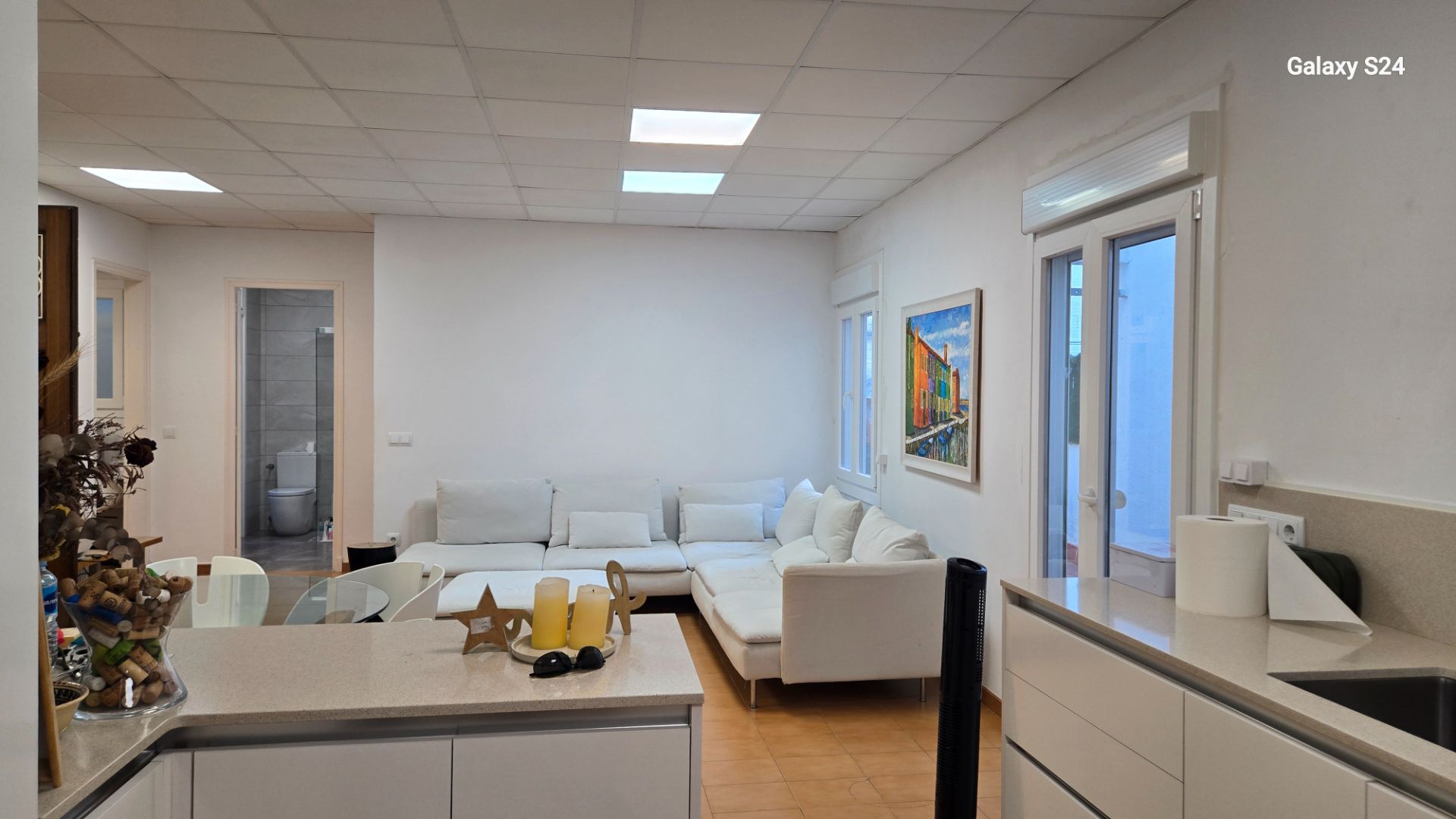 Living room of Attic to rent in Girona Capital  with Heating, Terrace and Furnished