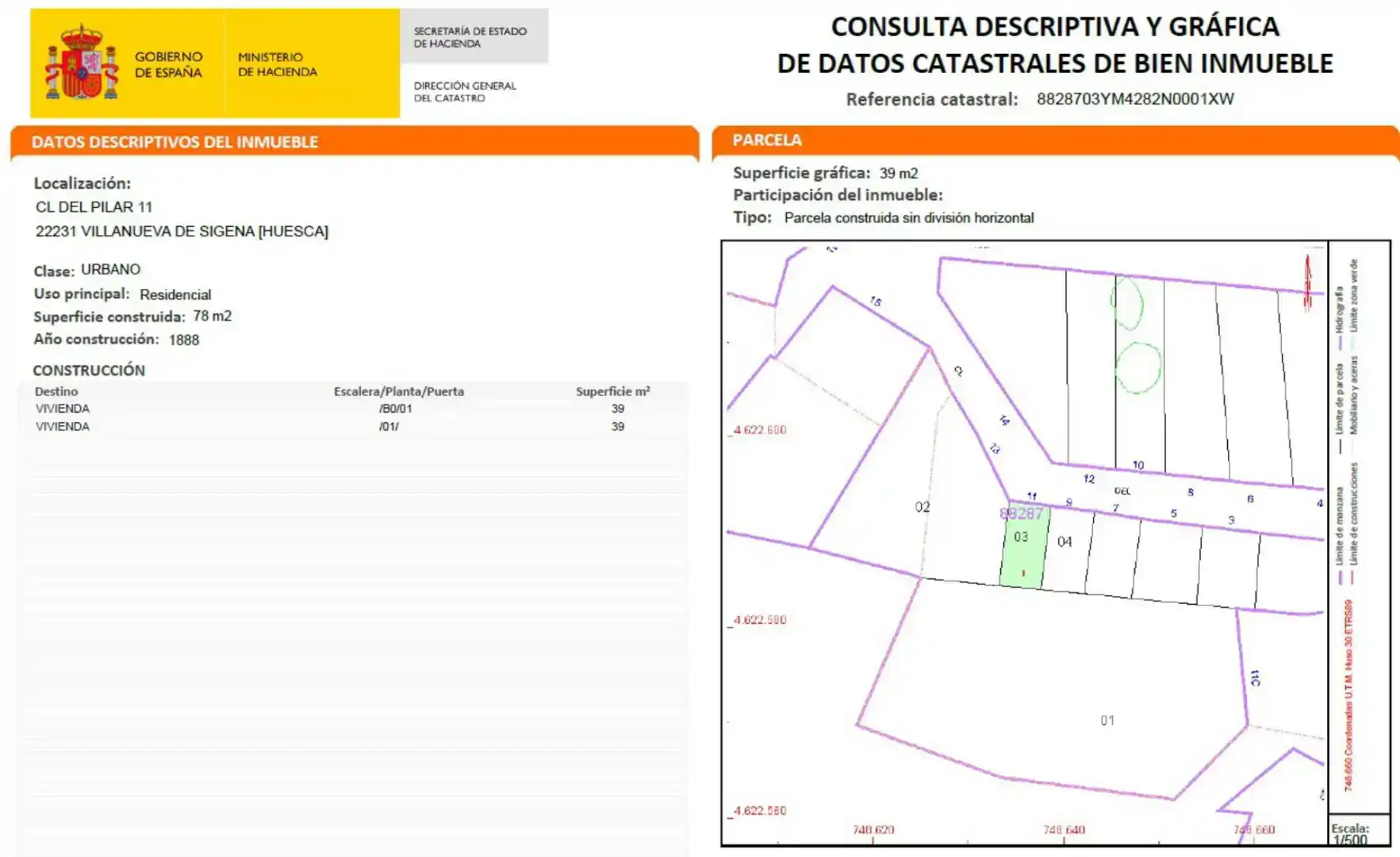 Casa adosada en venda en Villanueva de Sigena