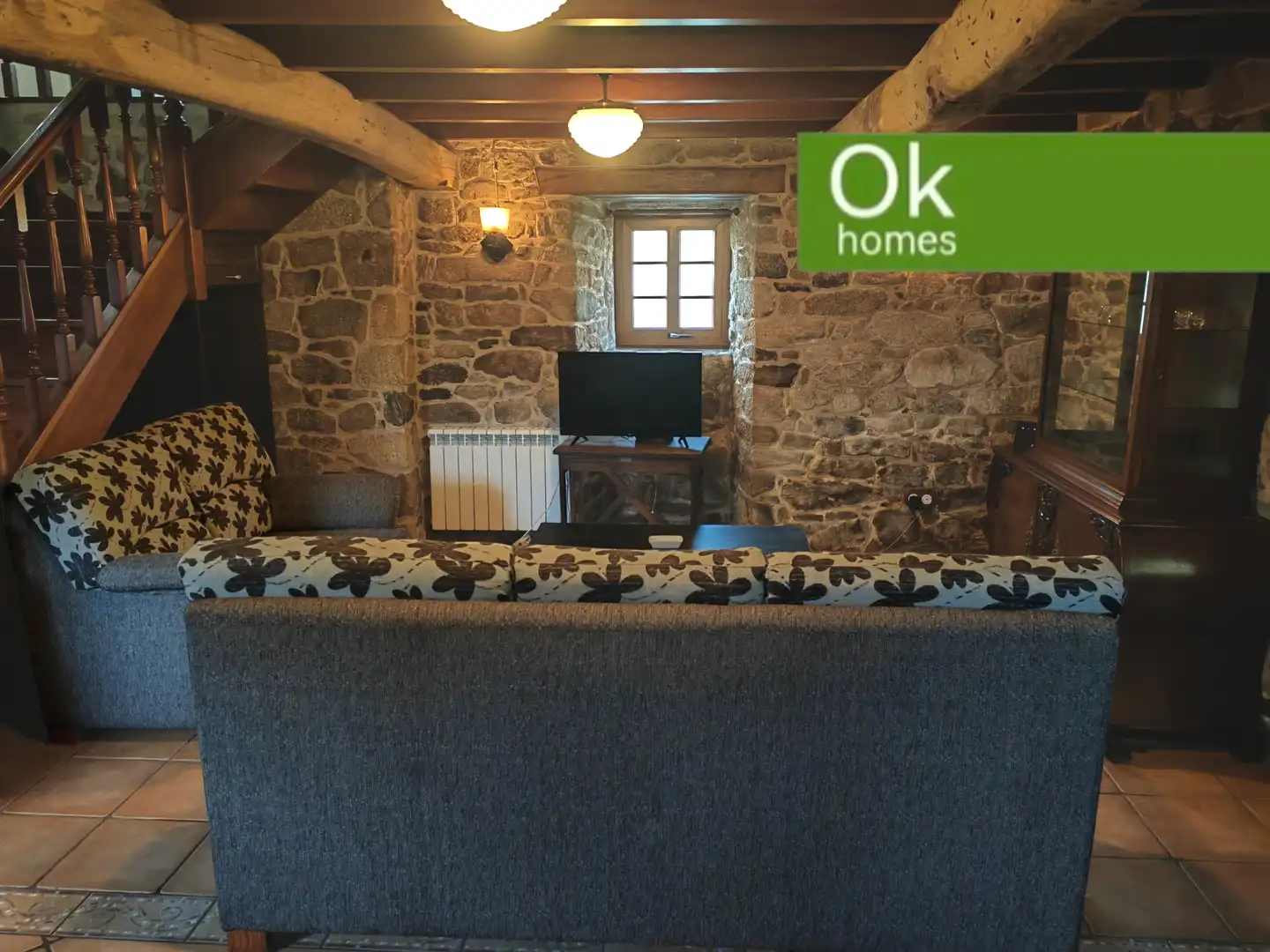 Wohnzimmer von Country house zum Verkauf in Guitiriz mit Heizung, Parkett und Abstellraum