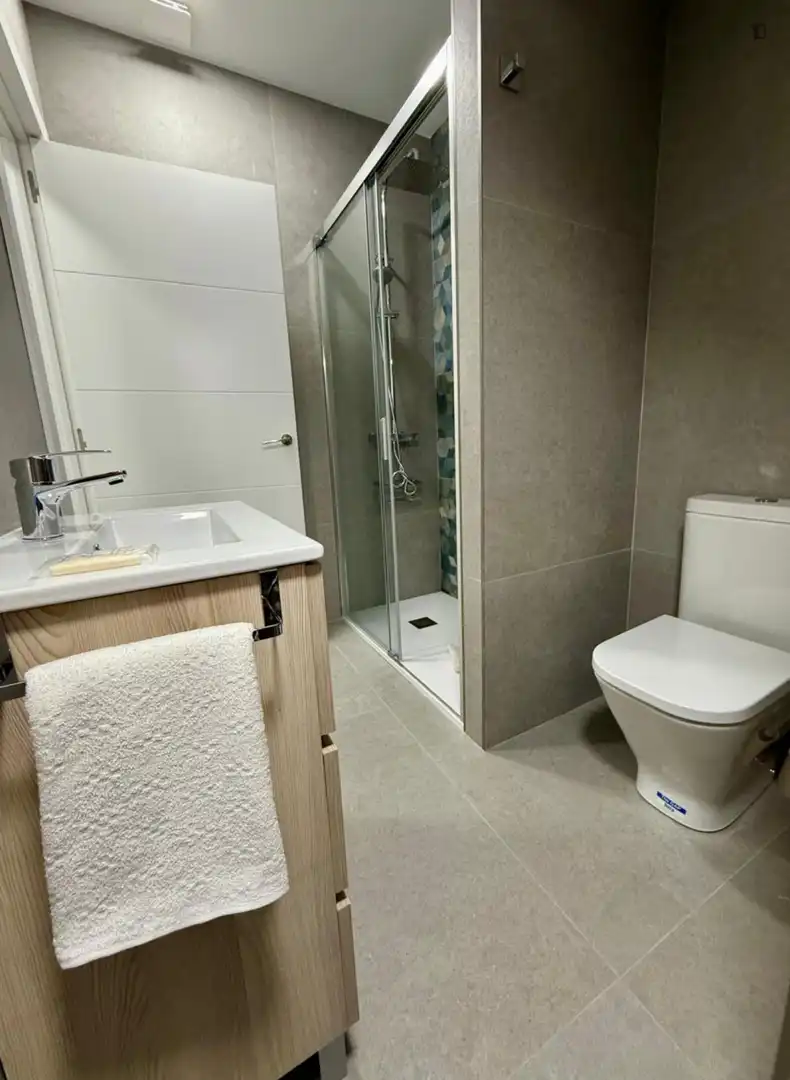 Baño de Apartamento de alquiler en Barcelona con Aire acondicionado, Calefacción y Amueblado