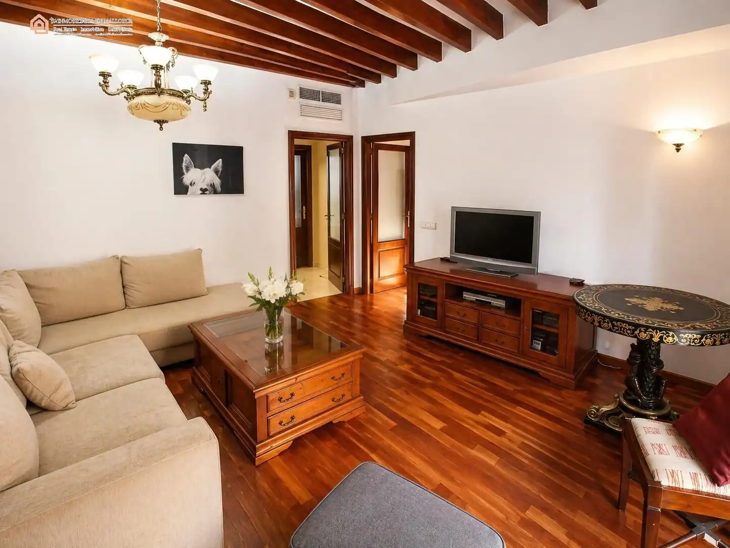 Wohnzimmer von Wohnung zum Verkauf in  Palma de Mallorca mit Heizung, Parkett und Terrasse