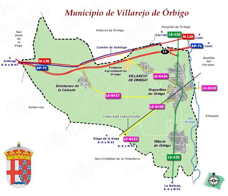 Vista exterior de Finca rústica en venda en Villarejo de Órbigo amb Calefacció