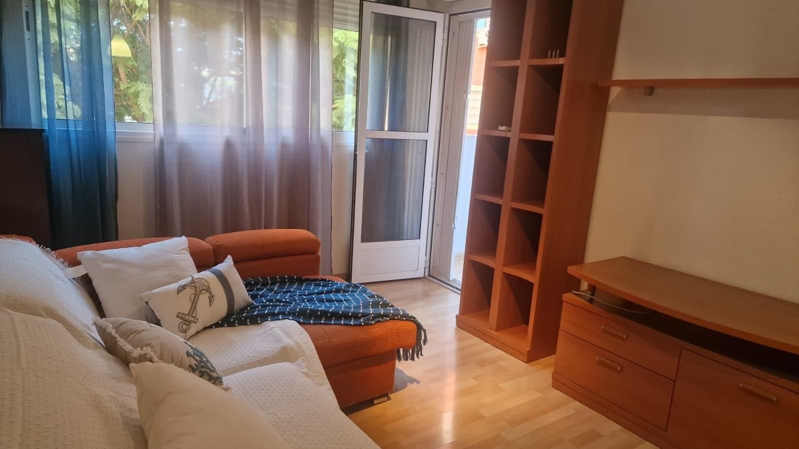 Living room of Flat for sale in Huércal de Almería  with Air Conditioner, Parquet flooring and Balcony