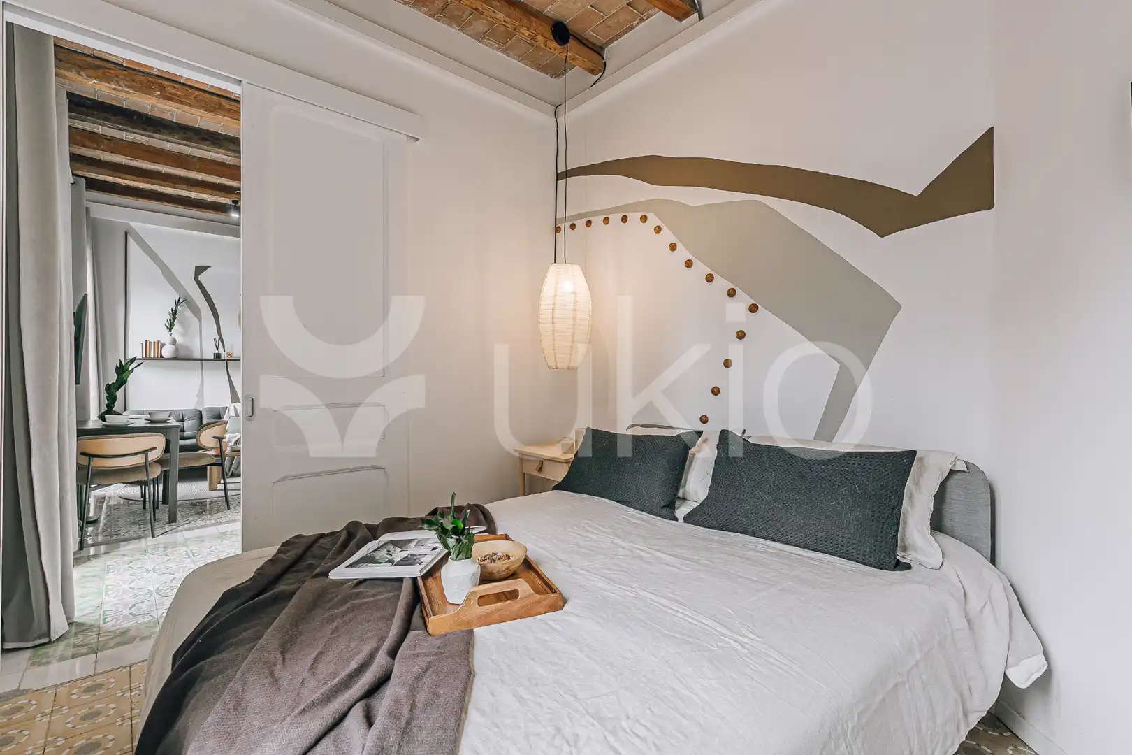 Schlafzimmer von Wohnungen zur Miete in Barcelona mit Klimaanlage, Heizung und Möbliert