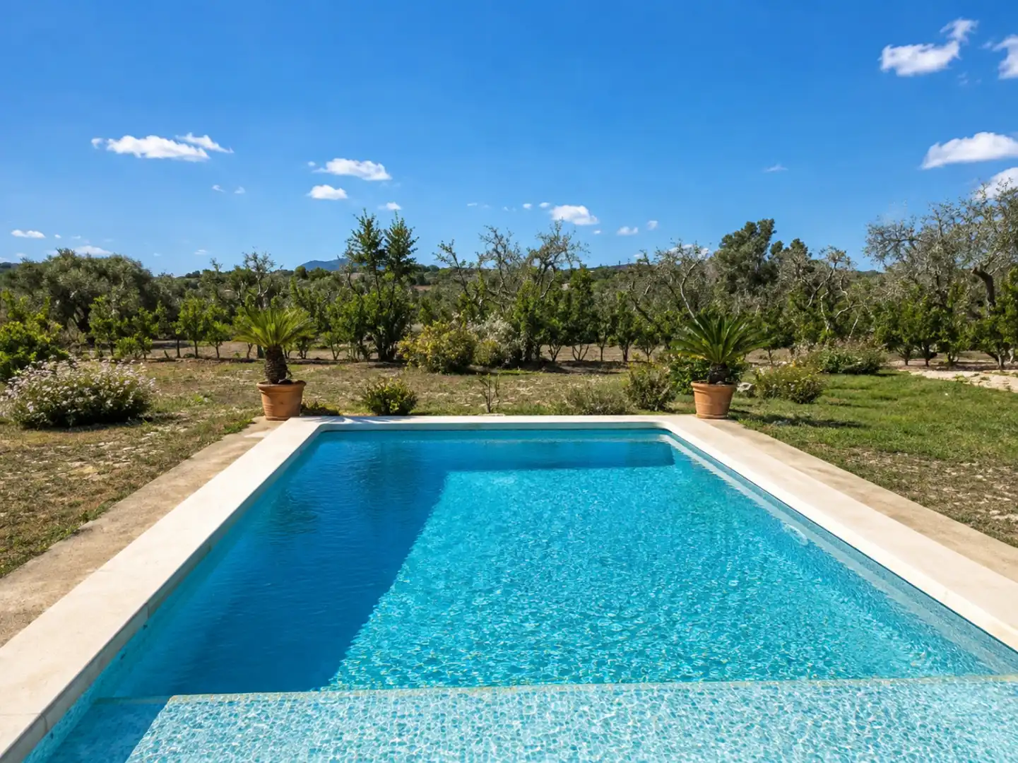 Schwimmbecken von Haus oder Chalet zur Miete in Lloret de Vistalegre mit Heizung, Privatgarten und Terrasse