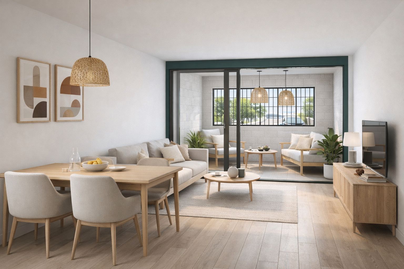 Wohnzimmer von Erdgeschoss zum Verkauf in Badalona mit Klimaanlage, Heizung und Parkett