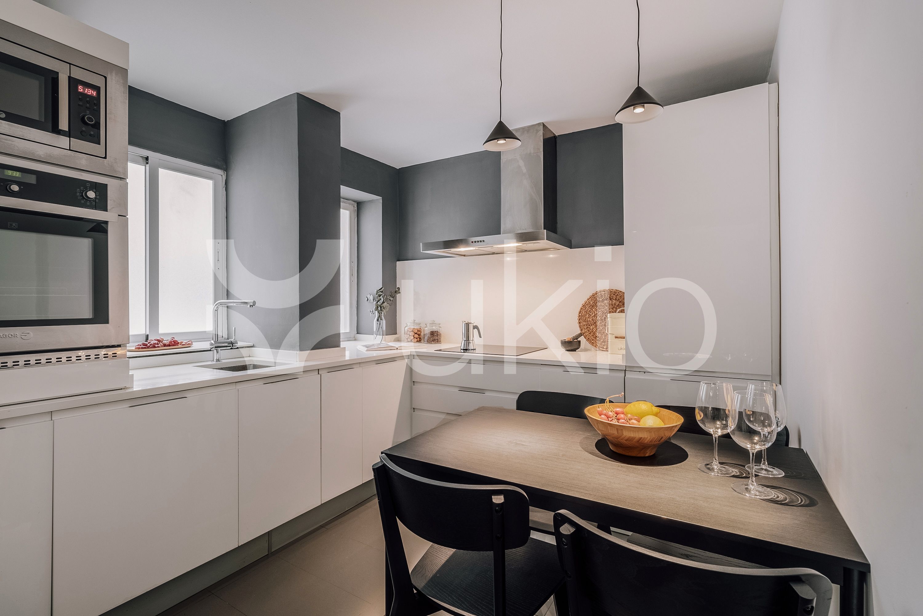 Kitchen of Apartment to rent in  Madrid Capital  with Air Conditioner, Heating and Furnished