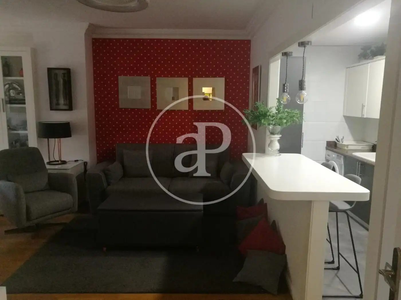 Wohnzimmer von Wohnung zur Miete in Valencia mit Klimaanlage, Möbliert und Balkon