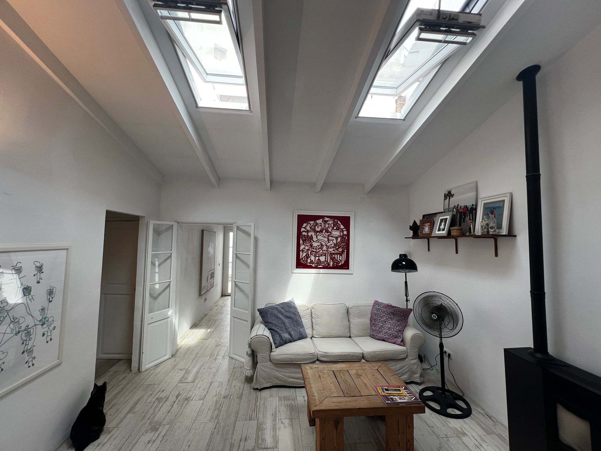 Sala d'estar de Casa adosada de lloguer en  Palma de Mallorca amb Aire condicionat i Moblat