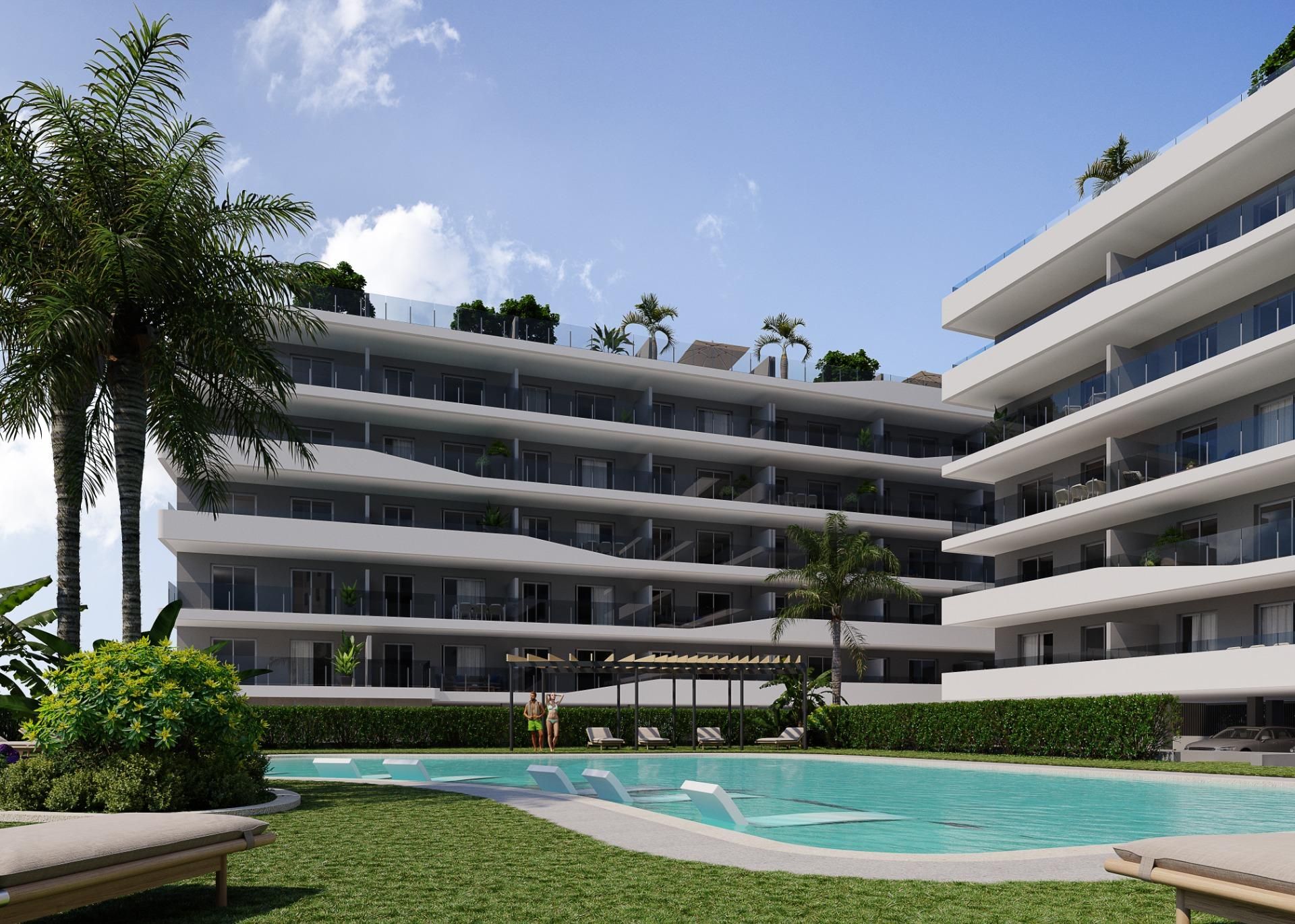 Swimming pool of Apartment for sale in Santa Pola  with Heating, Terrace and Community pool