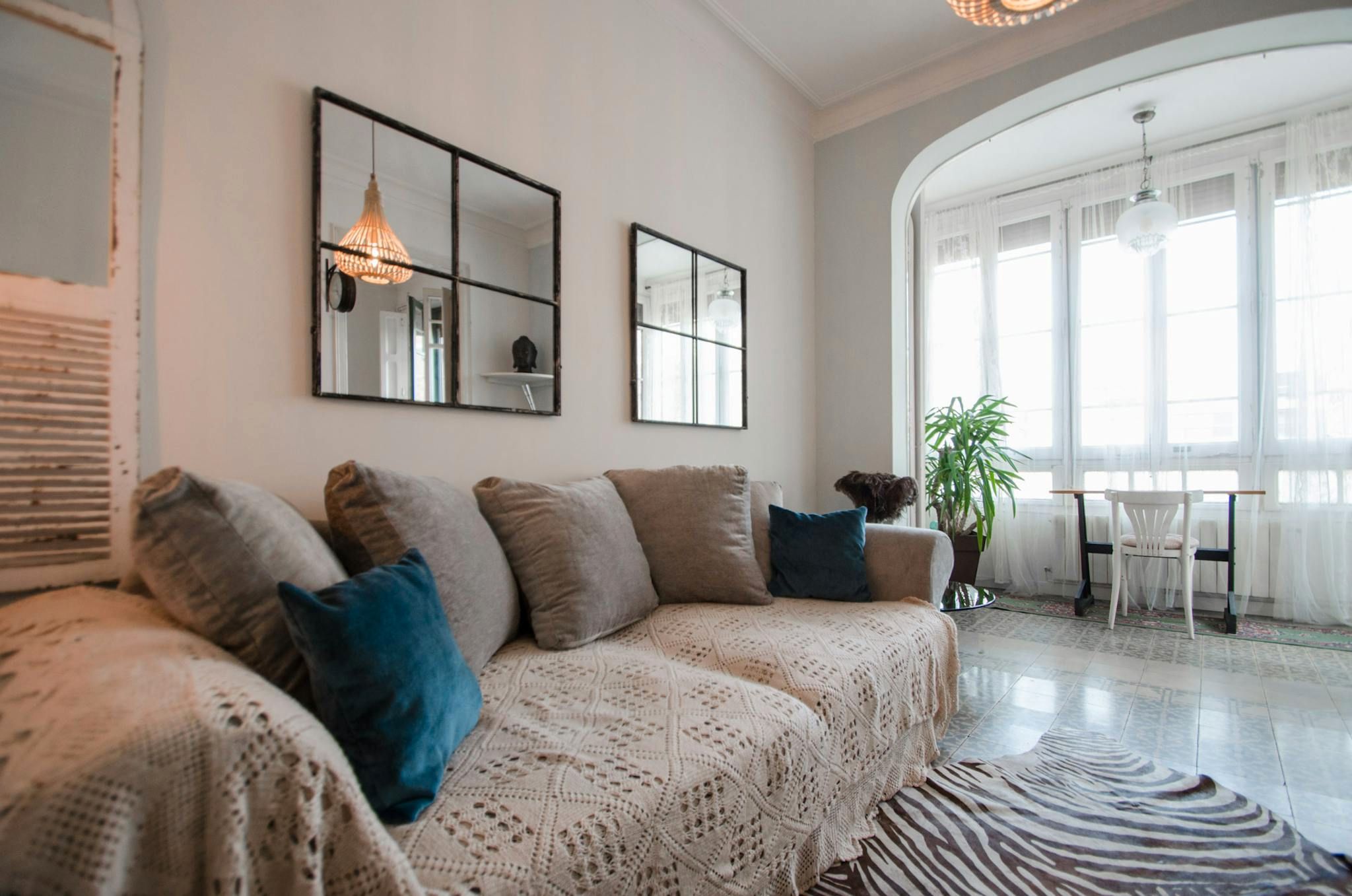 Sala d'estar de Pis de lloguer en  Barcelona Capital amb Calefacció, Moblat i Rentadora