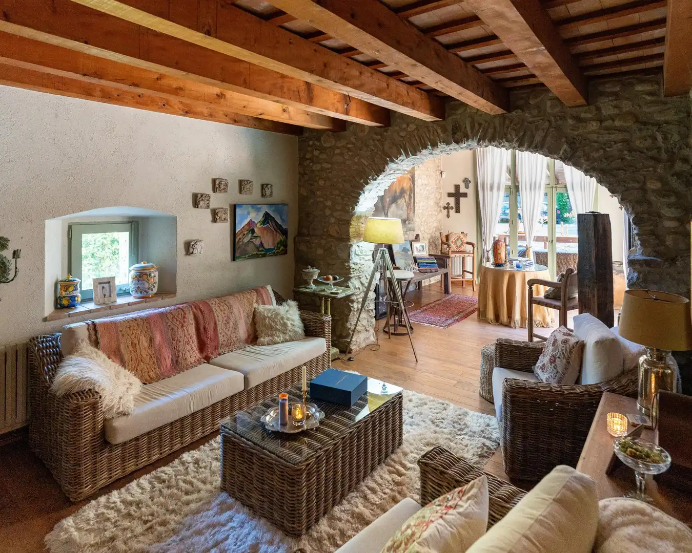 Sala de estar de Finca rústica en venta en Esponellà con Calefacción, Jardín privado y Terraza